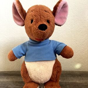 Disney Store Exclusive Roo Plush Kangaroo Winnie the Pooh Blue Shirt 12” Retired